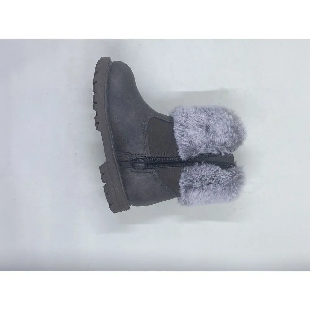 OSH KOSH-Toddler Girl Boots Size 5 toddler BROWN AND GREY FAUX FUR